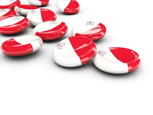 Bandeira de malta, botões redondos — Fotografia de Stock