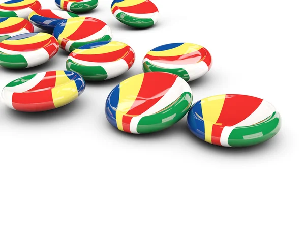 Прапор Сейшельських Островів, круглі кнопки — стокове фото