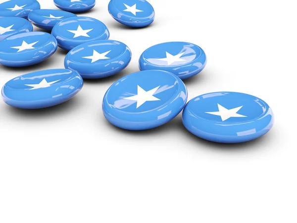 Flaga Somalii, okrągłe przyciski — Zdjęcie stockowe