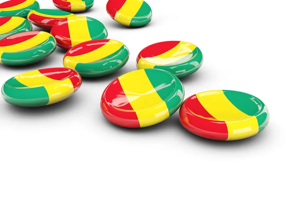 Vlag van Guinee, ronde knoppen — Stockfoto
