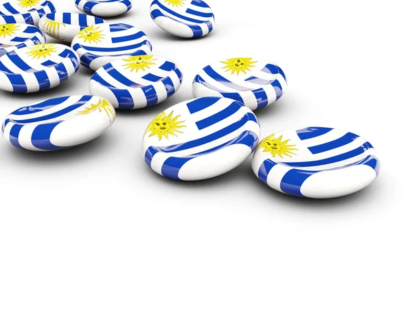 Vlag van uruguay, ronde knoppen — Stockfoto