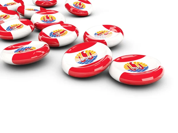Bandera de la polinesia francesa, botones redondos — Foto de Stock