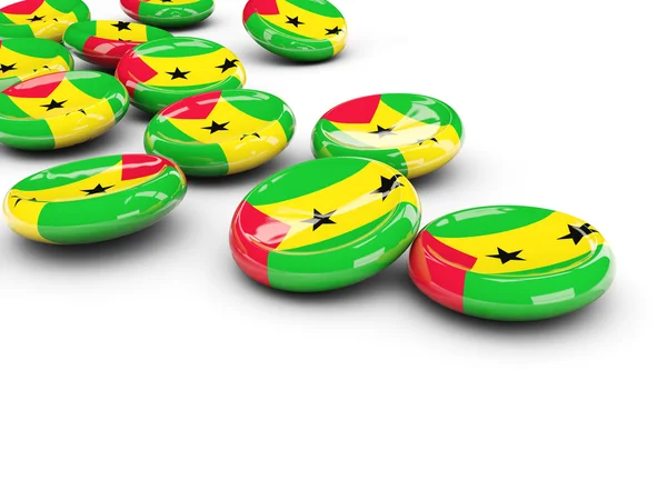 Flag of sao tome and principe, round buttons — Stock Photo, Image