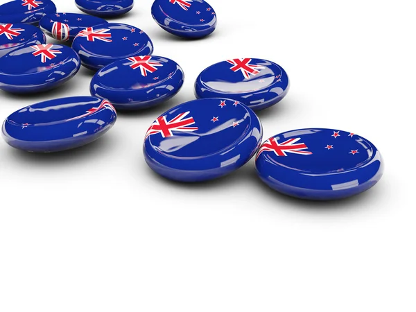 Флаг Новой Зеландии, круглые кнопки — стоковое фото