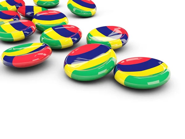 Flag of mauritius, round buttons — Stock Photo, Image