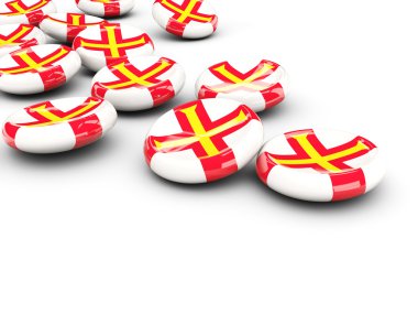Guernsey, yuvarlak düğmeleri bayrak