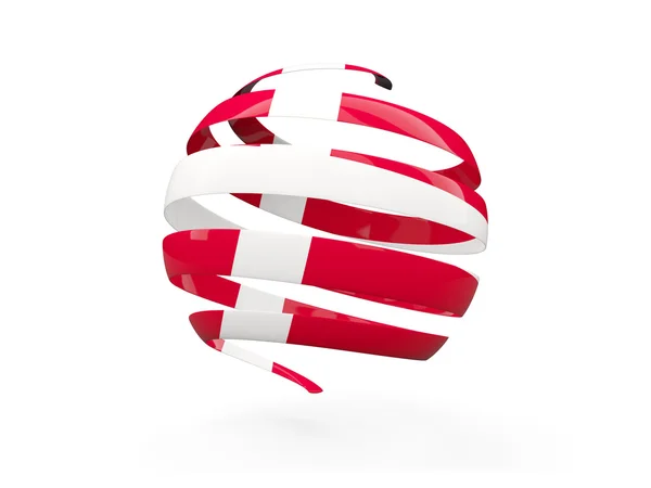 Flaga Danii, okrągła ikona — Zdjęcie stockowe