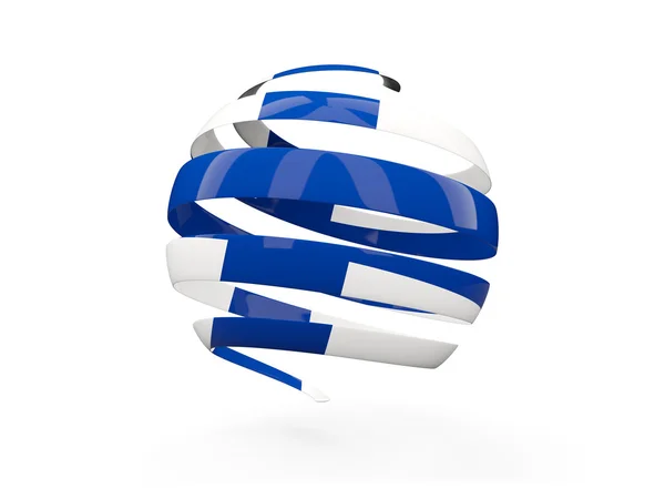 Флаг Финляндии, круглая икона — стоковое фото