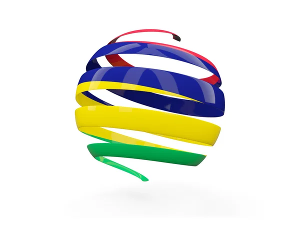 Flag of mauritius, round icon — Stock Photo, Image