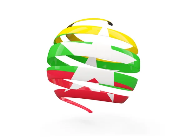 Flagga för myanmar, runda ikonen — Stockfoto