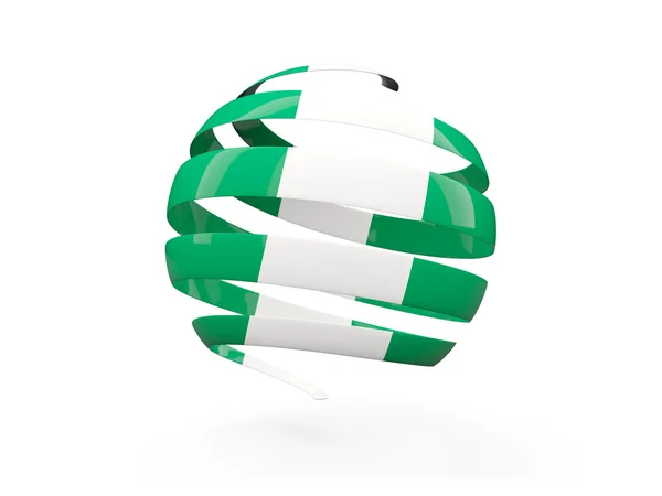 Flagga för nigeria, runda ikonen — Stockfoto