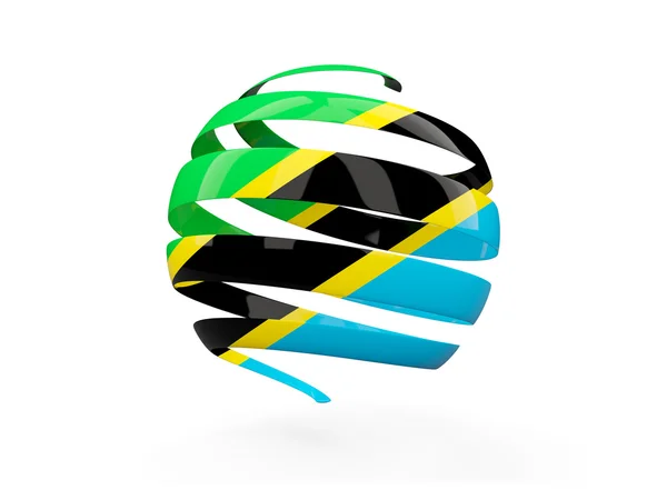Bandiera della tanzania, icona rotonda — Foto Stock