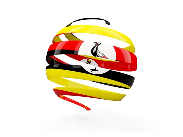 Uganda, yuvarlak simge bayrak — Stok fotoğraf