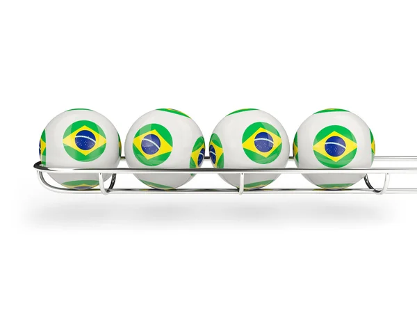 Bandeira do brasil em bolas de loteria — Fotografia de Stock