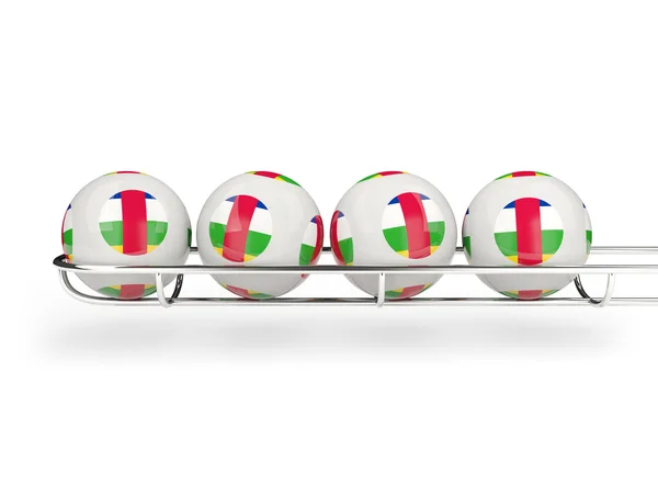 Flag of central african republic on lottery balls — Stock Photo, Image