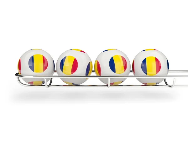 Flag of chad on lottery balls — Stock Photo, Image