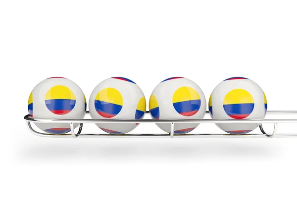 Kolumbijská vlajka na loterii koule — Stock fotografie