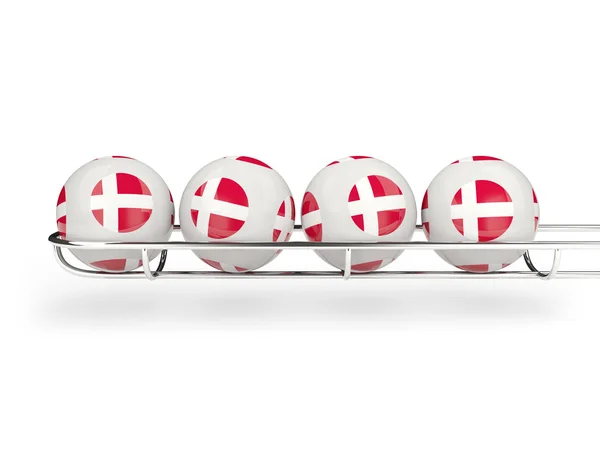 Flag of denmark on lottery balls — Stock Photo, Image