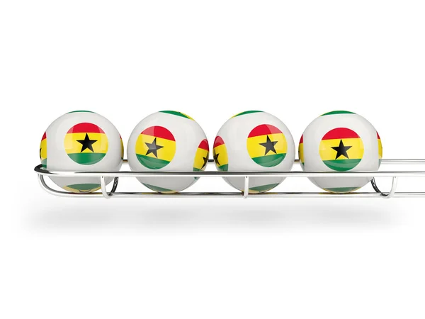 Bandeira de ghana em bolas de loteria — Fotografia de Stock