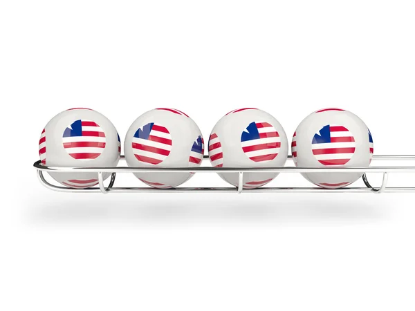 Flag of liberia on lottery balls — Stock Photo, Image