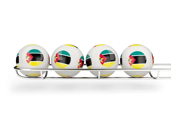Vlajka Mosambiku na loterii koule — Stock fotografie