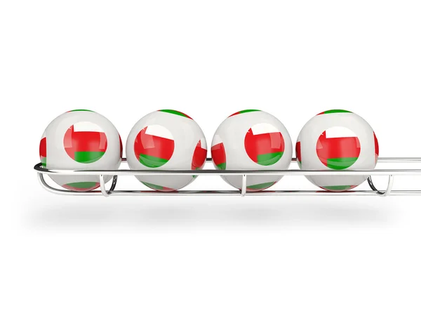 Flag of oman on lottery balls — Stock Photo, Image