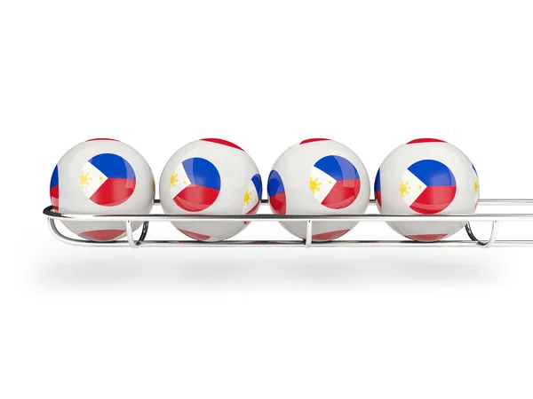 抽選ボールにフィリピンの旗 — ストック写真