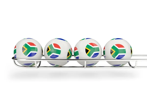 Drapeau de l'Afrique du Sud sur les balles de loterie — Photo