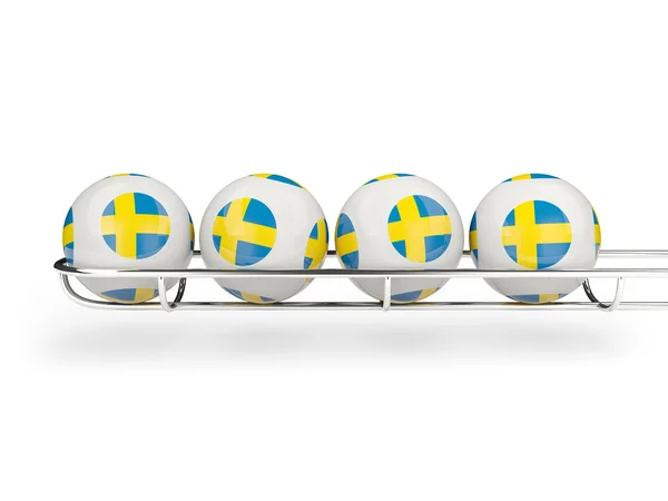 Flagge Schwedens auf Lottokugeln — Stockfoto