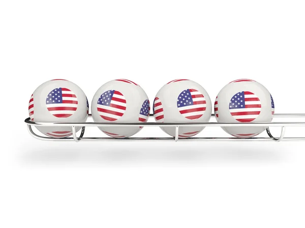 Flag of united states of america on lottery balls — Stock Photo, Image