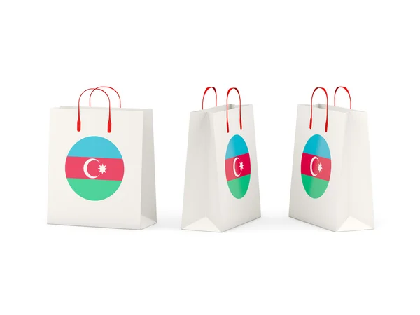 Прапор Азербайджану на торговельних пакетах — стокове фото