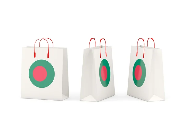 Vlag van bangladesh op shopping tassen — Stockfoto