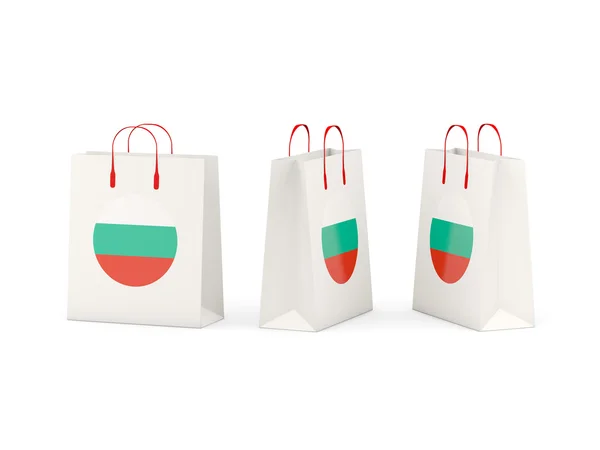 Vlag van Bulgarije op shopping tassen — Stockfoto