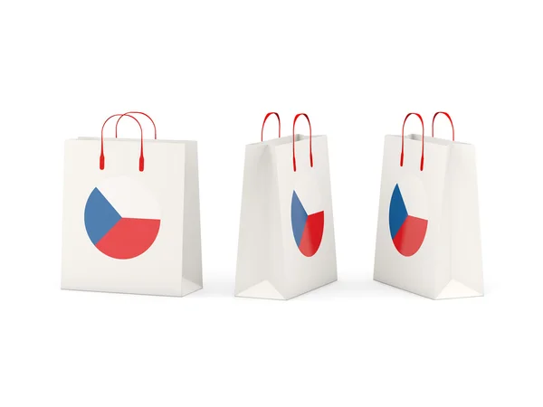 Alışveriş torbaları Çek Cumhuriyeti bayrağı — Stok fotoğraf