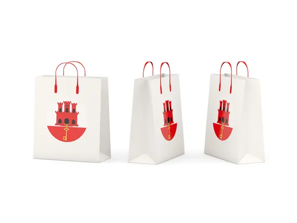 買い物袋をジブラルタルの旗 — ストック写真