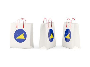 Tokelau alışveriş torbaları üzerinde bayrağı
