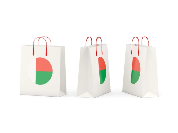 A bevásárló szatyrok Madagaszkár zászlaja — Stock Fotó