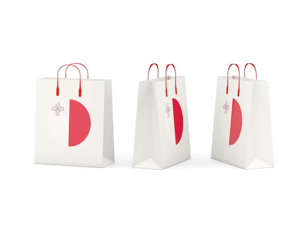 Vlag van malta op shopping tassen — Stockfoto