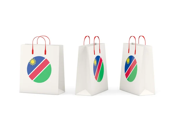 Vlag van Namibië op shopping tassen — Stockfoto