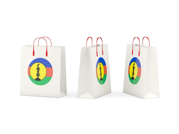 Flagge Neukaledoniens auf Einkaufstaschen — Stockfoto