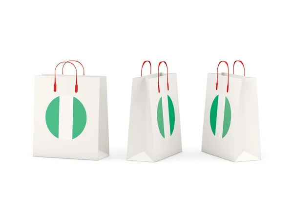 買い物袋をナイジェリアの旗 — ストック写真