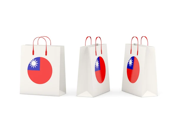 Vlag van Republiek china op shopping tassen — Stockfoto