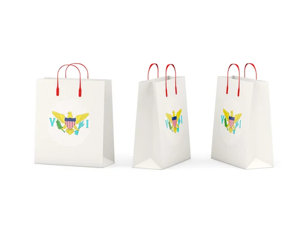 Vlag van Maagdeneilanden ons op shopping tassen — Stockfoto