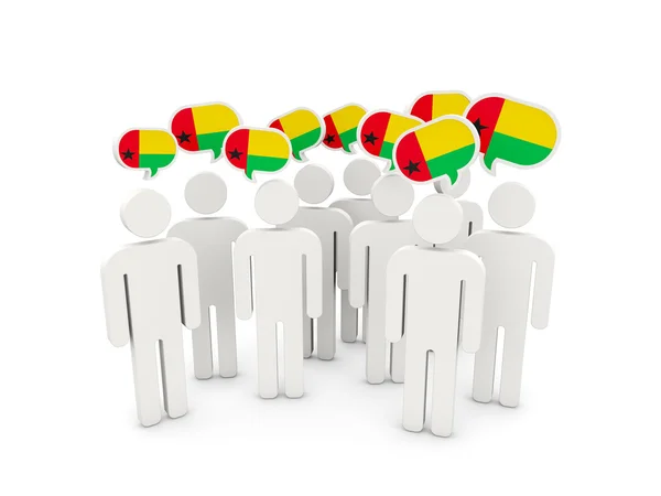 People with flag of guinea bissau — Stock Photo, Image