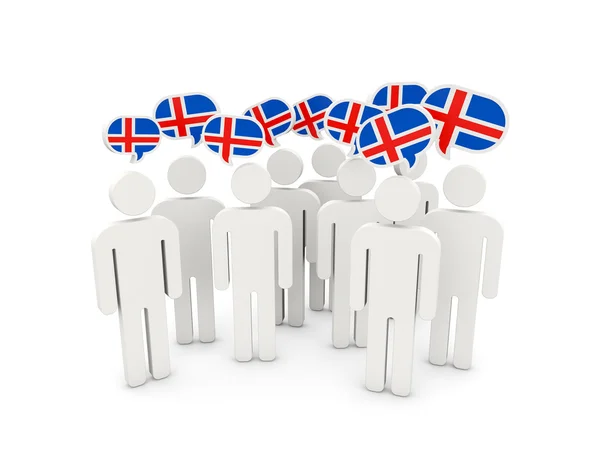 People with flag of iceland — Stock Photo, Image