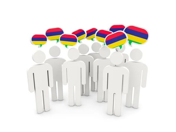 Personas con bandera de mauritius —  Fotos de Stock