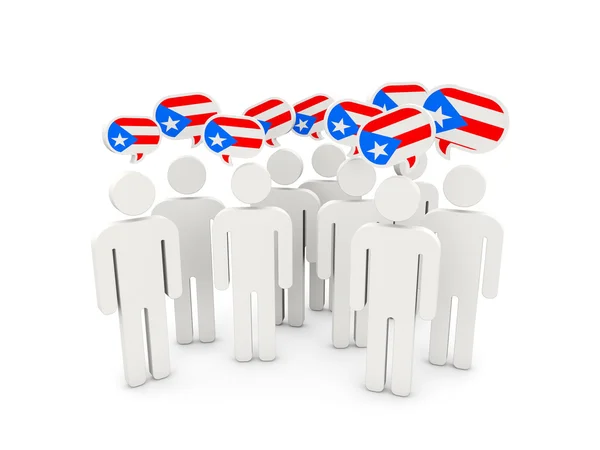 People with flag of puerto rico — Stock Photo, Image