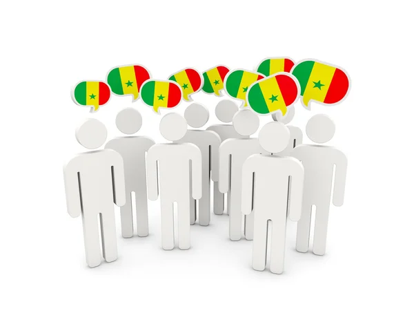 Menschen mit senegalesischen Flaggen — Stockfoto