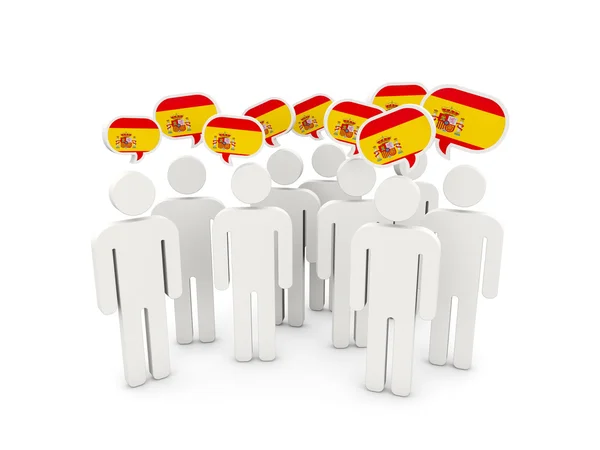 Pessoas com bandeira de espanha — Fotografia de Stock