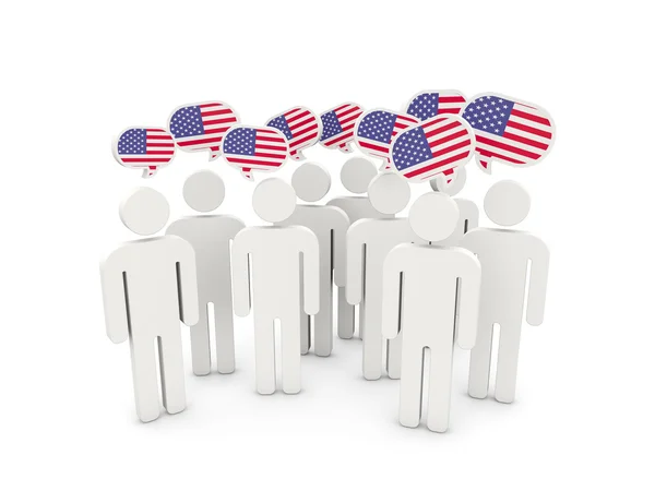 People with flag of united states of america — Stock Photo, Image